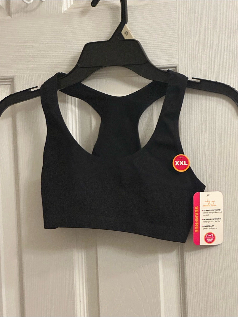 Maidenform Sport Girl Black Size XXL Racerback Sports Athletic Bra